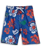 Little Boys Wes & Willy Royal Florida Gators Floral Volley Swim Shorts