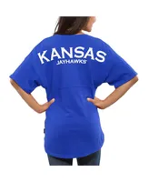 Women's Royal Kansas Jayhawks Spirit Jersey Oversized T-shirt