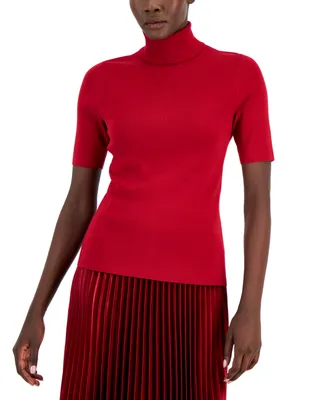 Anne Klein Women's Turtleneck Half-Sleeve Sweater