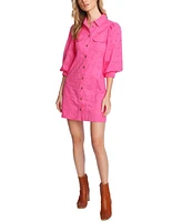 Court & Rowe Women's Puff-Sleeve Eyelet Shirtdress