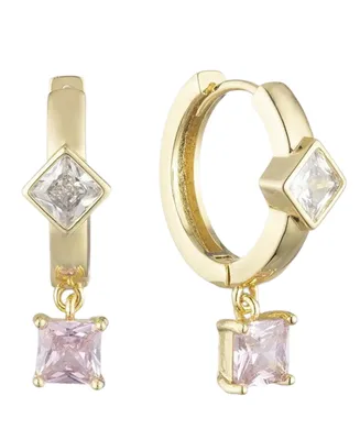 Bonheur Jewelry Giselle Crystal Hoop Drop Earrings