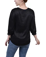 Ny Collection Women's Elbow Sleeve Satin Blouse
