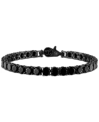 Esquire Men's Jewelry Black Spinel Tennis Bracelet in Black Ruthenium-Plated Sterling Silver, Created for Macy's