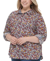 Tommy Hilfiger Plus Size Cotton Printed Utility Shirt