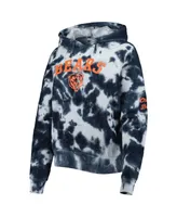 Women's New Era Navy Chicago Bears Cloud Dye Fleece Pullover Hoodie