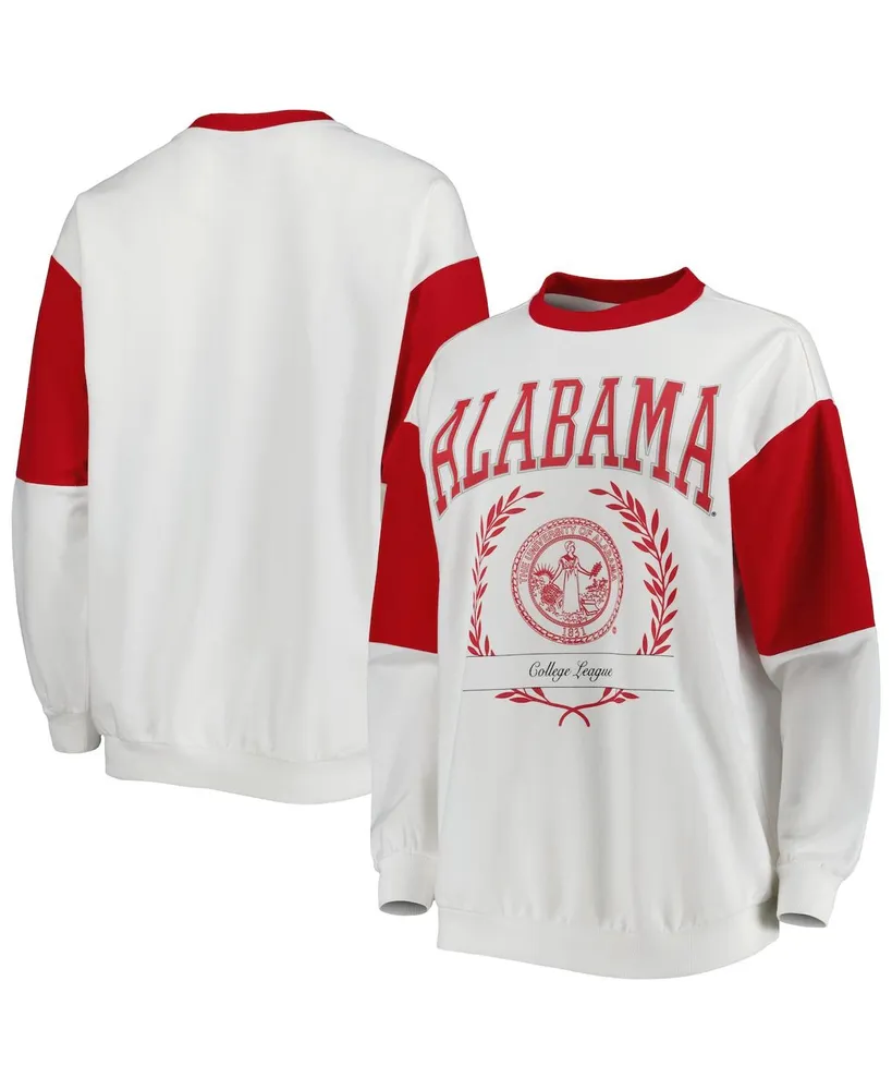 Women's Gameday Couture Gray Alabama Crimson Tide Faded Wash Pullover  Sweatshirt 