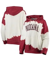 Women's Gameday Couture White, Crimson Indiana Hoosiers For the Fun Double Dip-Dyed Pullover Hoodie