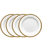 Noritake Charlotta Gold Set of 4 Salad Plates, Service For 4 - White and Gold