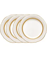 Noritake Charlotta Gold Set of 4 Scalloped Accent Plates, Service For 4 - White and Gold