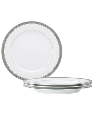 Noritake Crestwood Platinum Set of 4 Dinner Plates, Service For 4