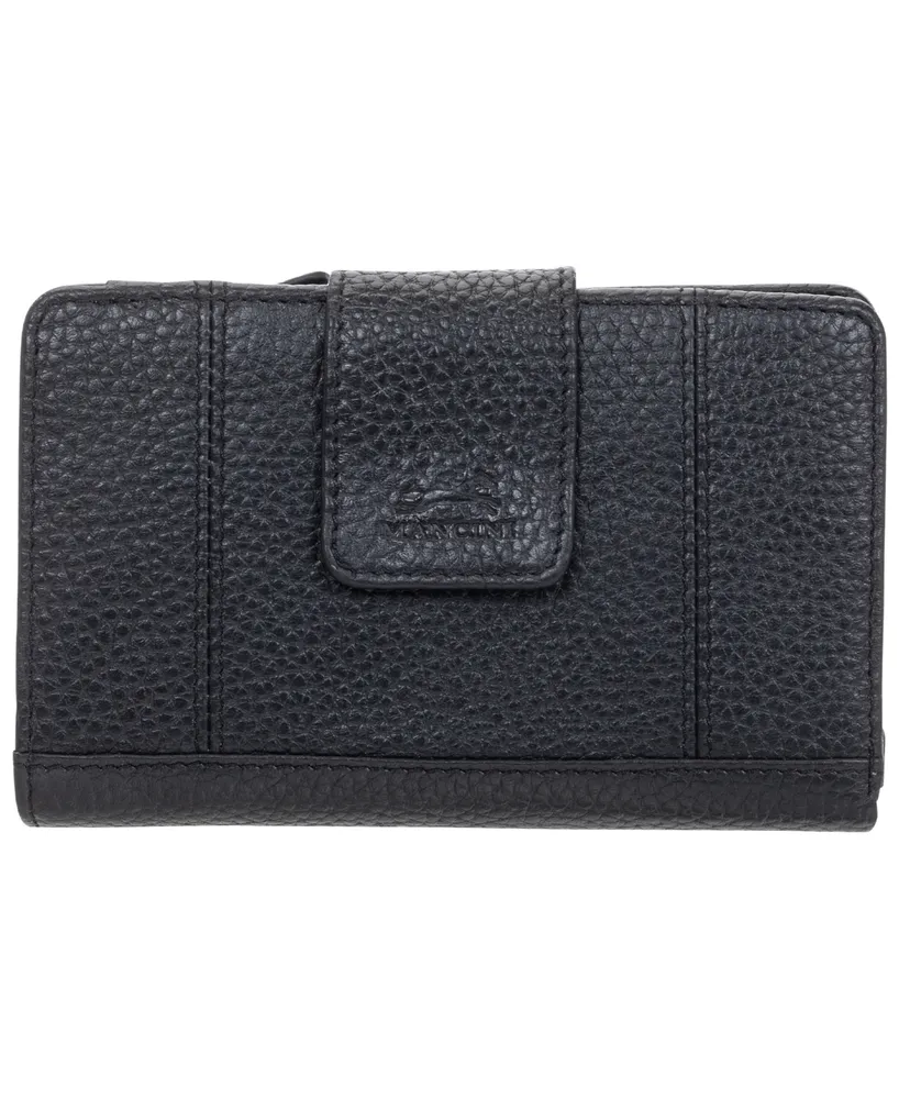 Mancini Women's Pebbled Collection Rfid Secure Clutch Wallet