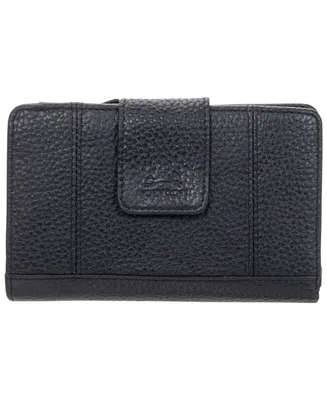 Mancini Women's Pebbled Collection Rfid Secure Clutch Wallet