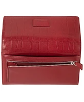 Mancini Women's Croco Collection Rfid Secure Clutch Wallet
