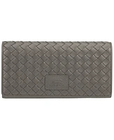 Mancini Women's Basket Weave Collection Rfid Secure Trifold Wallet