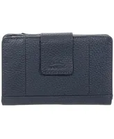 Mancini Women's Pebbled Collection Rfid Secure Clutch Wallet