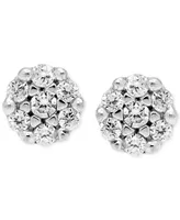 Diamond Cluster Stud Earrings (1/5 ct. t.w.) in 14k White Gold