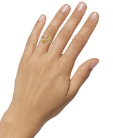Amethyst (3/4 ct. t.w.) & White Topaz (5/8 ct. t.w.) Bypass Ring in 14k Gold-Plated Sterling Silver (Also in Additional Gemstones)