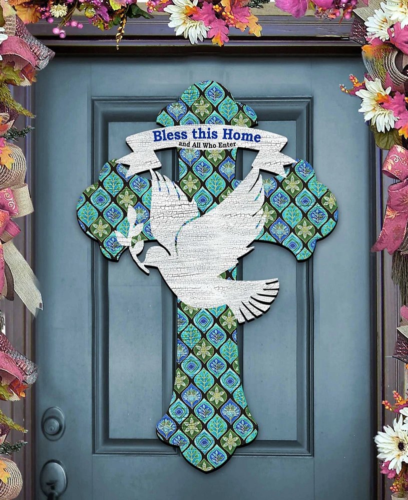 Designocracy Blessings Cross Holiday Door Decor