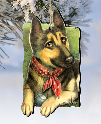 Designocracy Dog Training Pets Holiday Ornaments, Set of 2