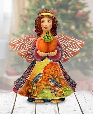 G.DeBrekht Autumn Angel with Pumpkin Handcrafted Christmas Figurine