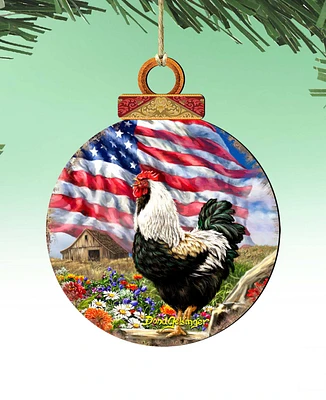 Designocracy Morning In America Holiday Ornaments, Set of 2