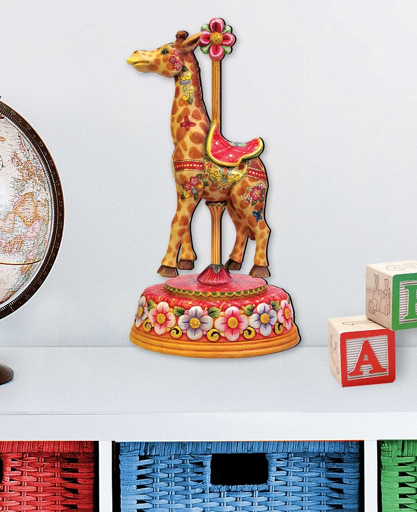 Designocracy Christmas Carousel Giraffe Holiday Outdoor Decor Large Ornament