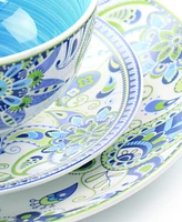 Elama Mandala Concord 16 Piece Round Porcelain Dinnerware Set, Service for 4