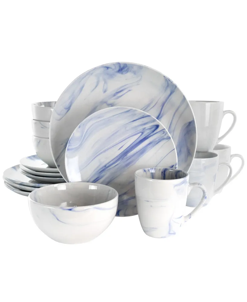 Elama Marble Clara 16 Piece Stoneware Dinnerware Set, Service for 4