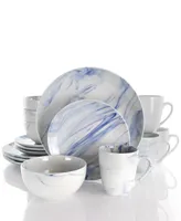 Elama Marble Clara 16 Piece Stoneware Dinnerware Set, Service for 4