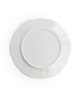 Elama Blue Flower 12 Piece Scalloped Lightweight Melamine Dinnerware Set, Set of 4