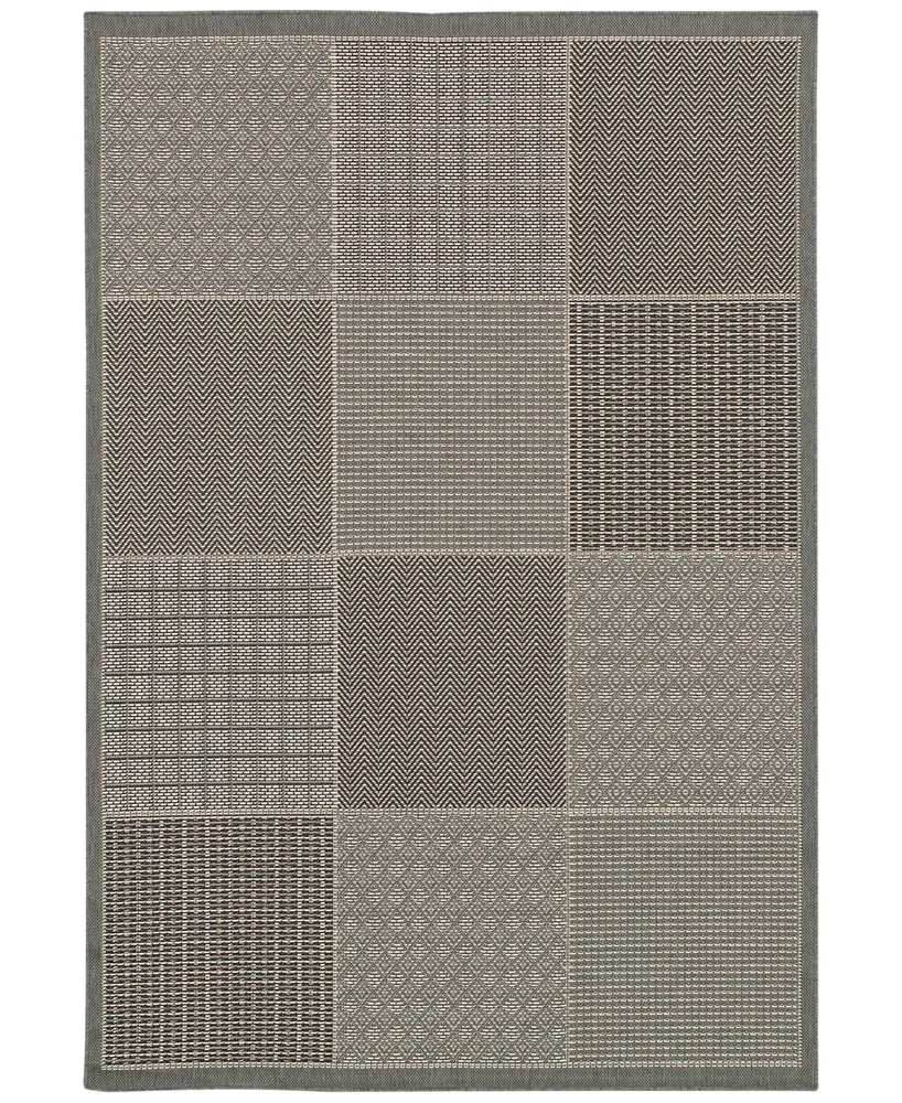 Closeout! Couristan Indoor/Outdoor Runner Rug, Monaco 2469/2213 Vistimar Grey 2'3" x 11'9"