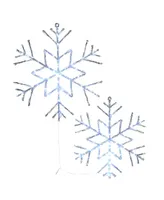 National Tree Company 6-Point Star Ice Crystal Snowflake Pair with Led Lights