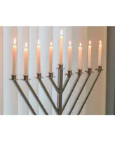 Coated Hanukkah Menorah for Synagogue, Large - Silver