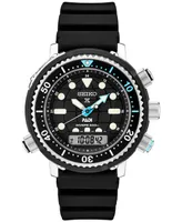 Seiko Men's Automatic Analog Digital Prospex Black Rubber Strap Watch 47mm