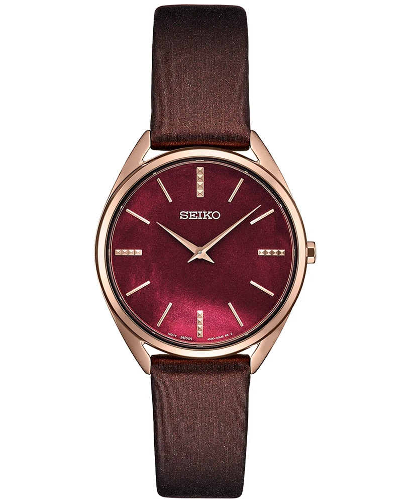 Seiko Women's Essentials Brown Leather Strap Watch 32mm
