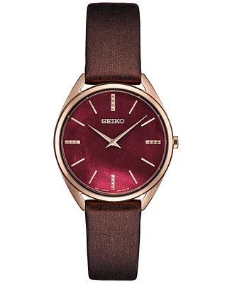 Seiko Women's Essentials Brown Leather Strap Watch 32mm