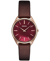 Seiko Women's Essentials Brown Leather Strap Watch 32mm