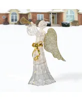 National Tree Company 51" Trumpeting gold-tone and White Angel with Warm White Led Lights