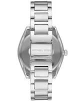 Michael Kors Women's Janelle Three-Hand Silver-Tone Stainless Steel Bracelet Watch 42mm - Silver