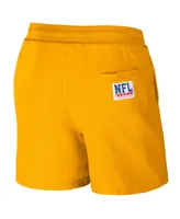 Men's Nfl X Staple Yellow Green Bay Packers New Age Throwback Vintage-Like Wash Fleece Short