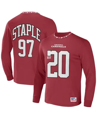 Men's Nfl X Staple Red Arizona Cardinals Core Long Sleeve Jersey Style T-shirt