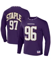 Men's Nfl X Staple Purple Baltimore Ravens Core Long Sleeve Jersey Style T-shirt