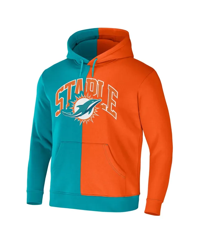 Men's Nike Anthracite Miami Dolphins Prime Logo Name Split Pullover Hoodie