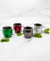 Cambridge Holiday Mini Moscow Mule Mug Shots, Set of 4 - Red, Green, Silver