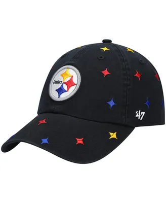 Women's '47 Black Pittsburgh Steelers Multi Confetti Clean Up Adjustable Hat