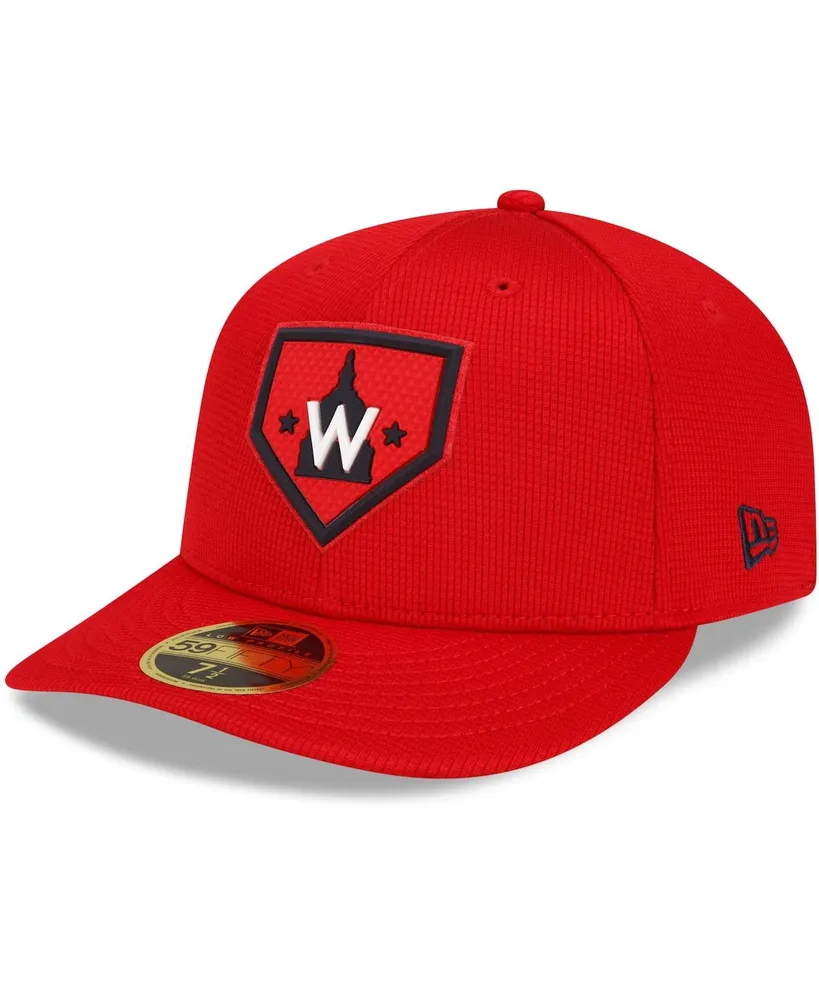 Men's New Era Red Washington Nationals 2022 Clubhouse Alternate Logo Low Profile 59FIFTY Fitted Hat