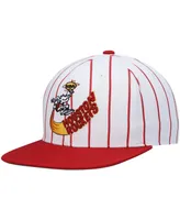 Men's Mitchell & Ness White Houston Rockets Hardwood Classics Pinstripe Snapback Hat