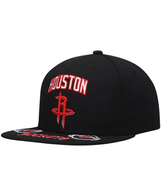 Men's Mitchell & Ness Black Houston Rockets Front Loaded Snapback Hat