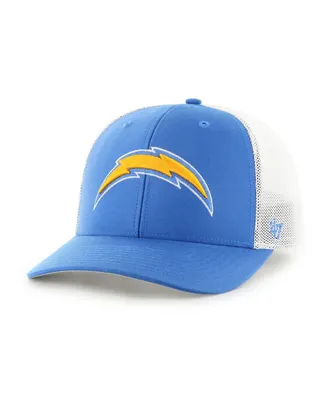 Men's '47 Brand Powder Blue and White Los Angeles Chargers Trophy Trucker Flex Hat