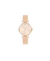 Jones New York Women's Rose Gold-Tone Mesh Metal Bracelet Watch 36mm - Light Rose Gold-Tone Sunray, Rose Gold